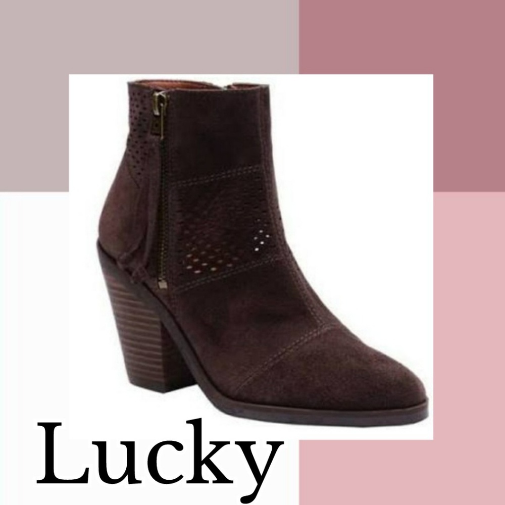 🆕️NIB Lucky java oiled suede booties, size 7.5